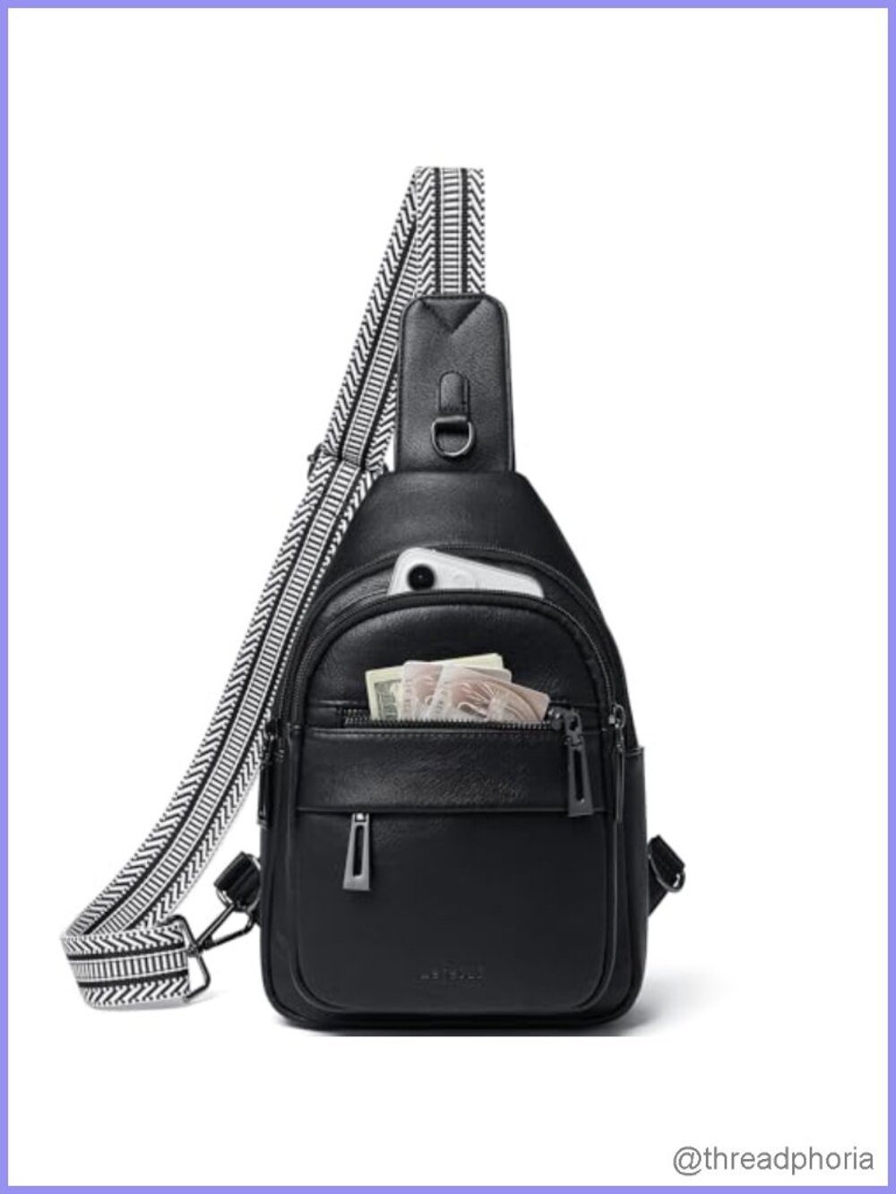 7L Vegan Leather Sling Bag Crossbody Purse Anti Theft Travel Chest Bag